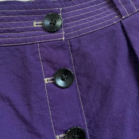 Osis Studio Stacey Mini Skirt – Purple / Tan Pleated Hem – XXS - Picture 5 of 9
